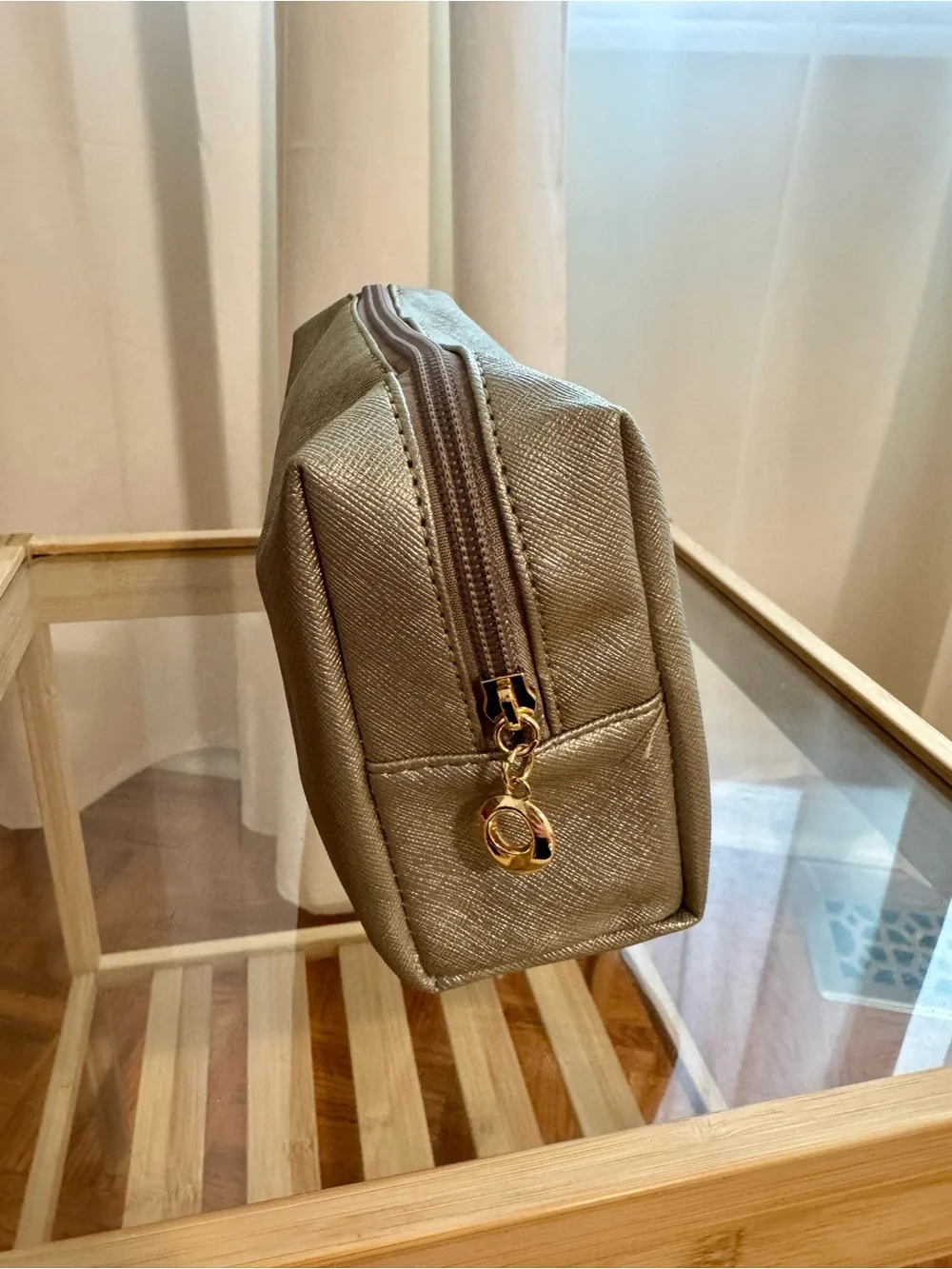 Metallic Gold Cosmetic Pouch - Picture 2 of 3